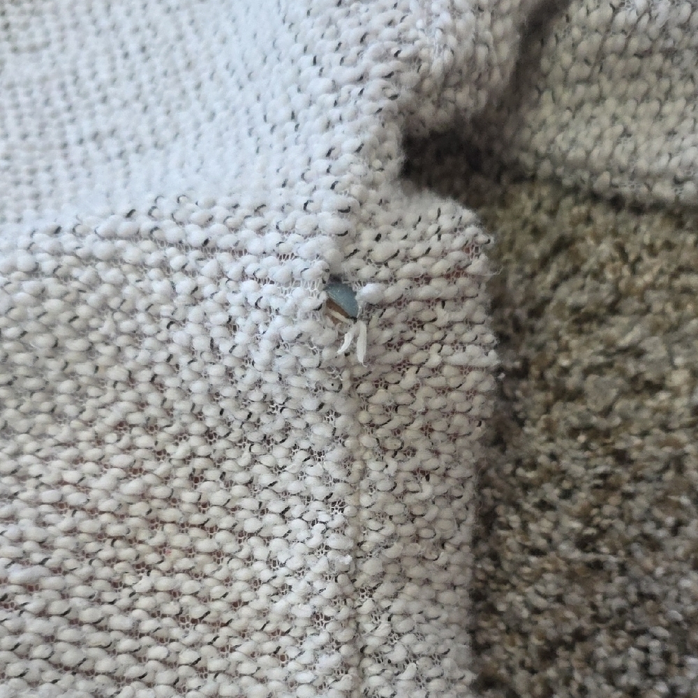 Light Gray Knit Sweater with Gold Zipper - Picture 8 of 11